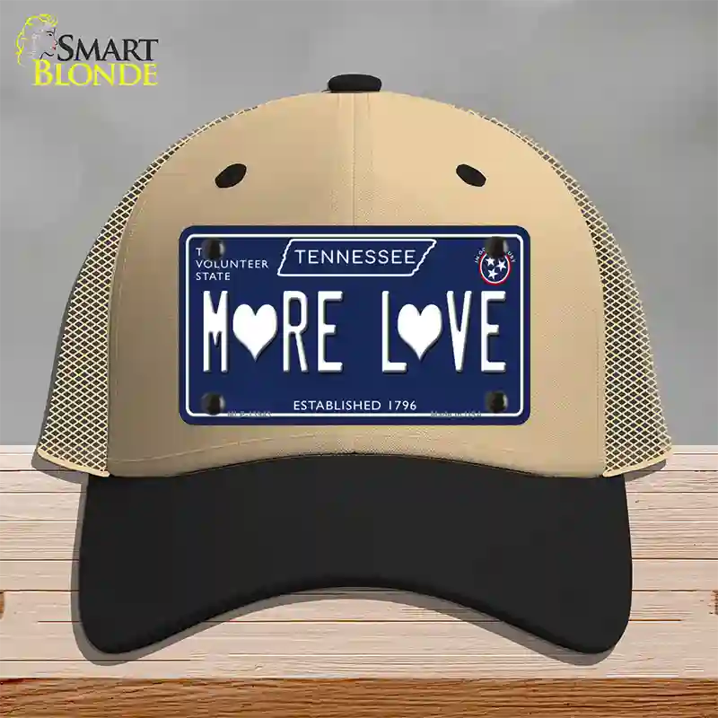More Love Hearts Tennessee Blue Novelty License Plate Hat Tag Mesh Khaki|Black