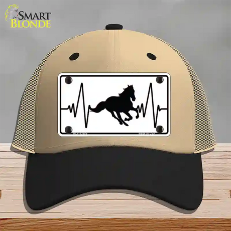 Horse Heart Beat Novelty License Plate Hat Tag Mesh / Khaki|Black