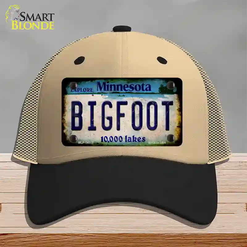 Bigfoot Minnesota Novelty License Plate Hat Tag Mesh / Khaki|Black
