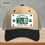 Weed Florida Novelty License Plate Hat Mesh / Khaki|Black
