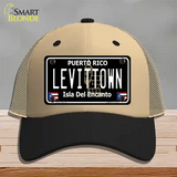 Levittown Puerto Rico Black Novelty License Plate Hat Mesh / Khaki|Black