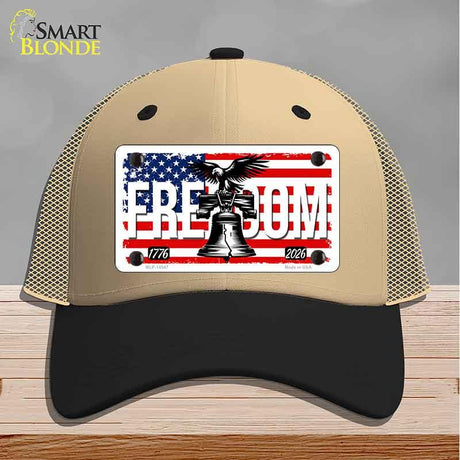Freedom Liberty Bell Novelty License Plate Hat HAT-MLP-14547 Mesh Khaki|Black