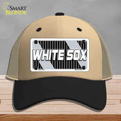 WHITE SOX Graphic Novelty License Plate Hat HAT-MLP-14570 Mesh Khaki|Black