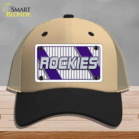 ROCKIES Graphic Novelty License Plate Hat HAT-MLP-14573 Mesh Khaki|Black