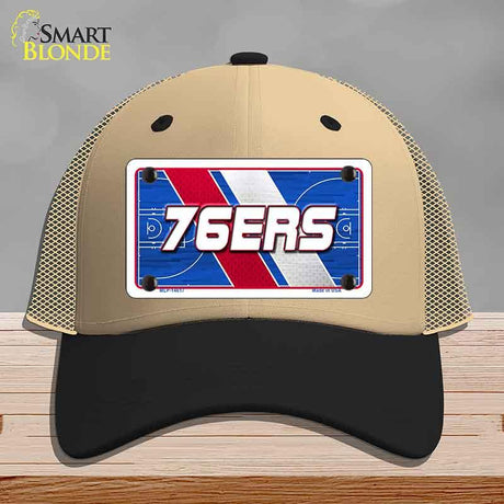 76ERS Graphic Novelty License Plate Hat HAT-MLP-14617 Mesh Khaki|Black