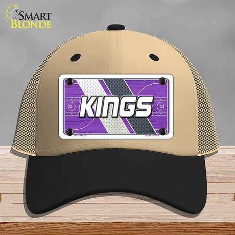 Beige and black cap with Kings logo on a gray background