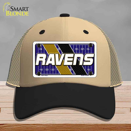 RAVENS Graphic Novelty License Plate Hat HAT-MLP-14627 Mesh Khaki|Black