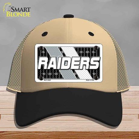 RAIDERS Graphic Novelty License Plate Hat HAT-MLP-14641 Mesh Khaki|Black