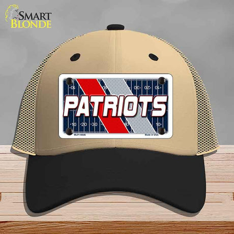 PATRIOTS Graphic Novelty License Plate Hat HAT-MLP-14646 Mesh Khaki|Black