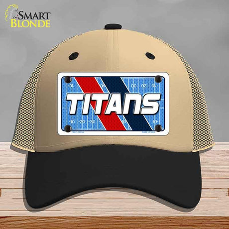 TITANS Graphic Novelty License Plate Hat HAT-MLP-14655 Mesh Khaki|Black