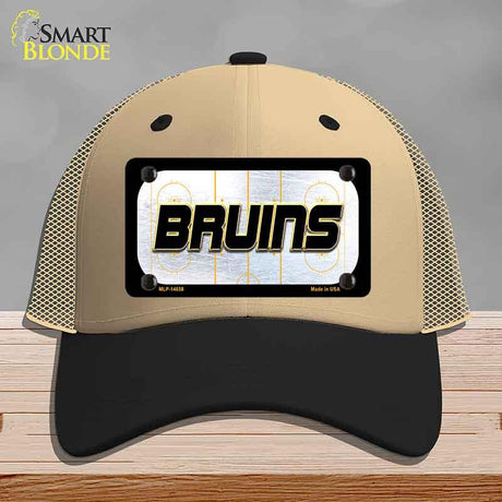 BRUINS Graphic Novelty License Plate Hat HAT-MLP-14658 Mesh Khaki|Black
