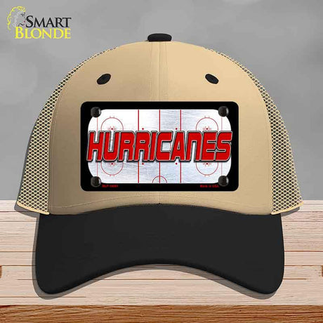 HURRICANES Graphic Novelty License Plate Hat HAT-MLP-14661 Mesh Khaki|Black