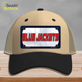BLUE JACKETS Graphic Novelty License Plate Hat HAT-MLP-14664 Mesh Khaki|Black
