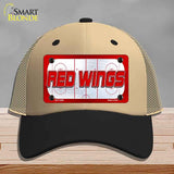RED WINGS Graphic Novelty License Plate Hat HAT-MLP-14666 Mesh Khaki|Black