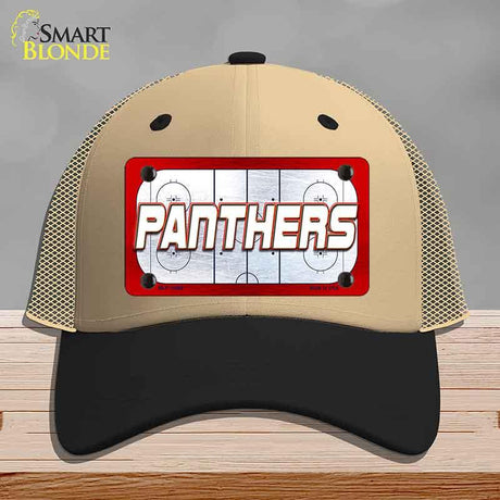 PANTHERS Graphic Novelty License Plate Hat HAT-MLP-14668 Mesh Khaki|Black