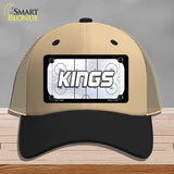 KINGS Graphic Novelty License Plate Hat HAT-MLP-14669 Mesh Khaki|Black