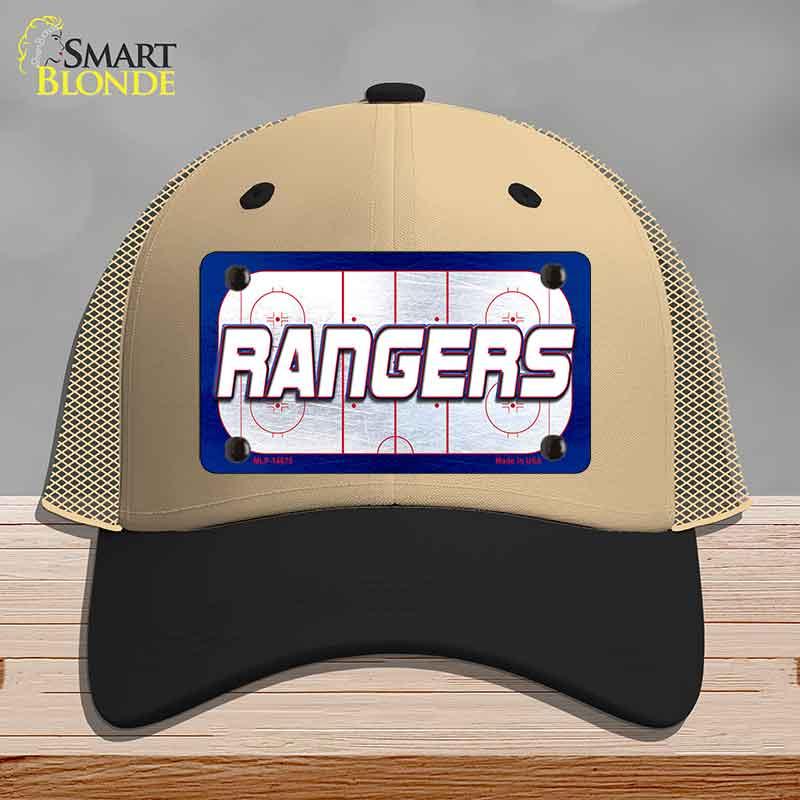 RANGERS Graphic Novelty License Plate Hat HAT-MLP-14675 Mesh Khaki|Black