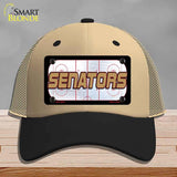 SENATORS Graphic Novelty License Plate Hat HAT-MLP-14676 Mesh Khaki|Black