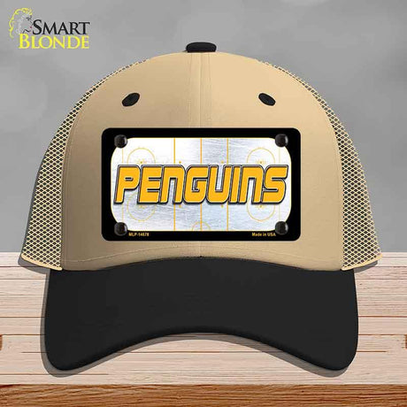 PENGUINS Graphic Novelty License Plate Hat HAT-MLP-14678 Mesh Khaki|Black