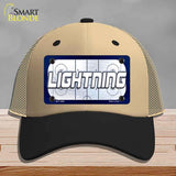 LIGHTNING Graphic Novelty License Plate Hat HAT-MLP-14682 Mesh Khaki|Black