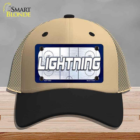LIGHTNING Graphic Novelty License Plate Hat HAT-MLP-14682 Mesh Khaki|Black