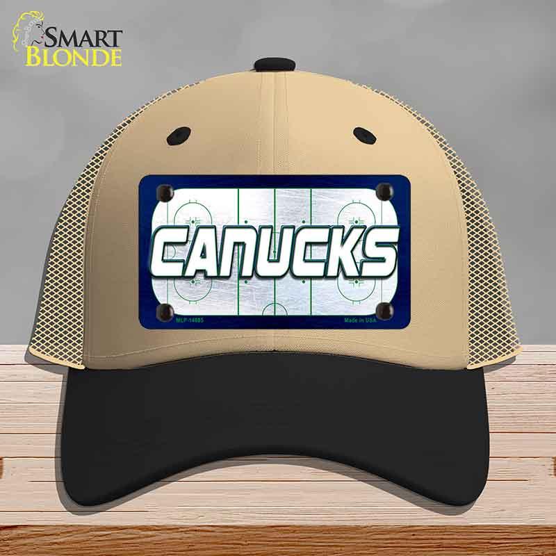 CANUCKS Graphic Novelty License Plate Hat HAT-MLP-14685 Mesh Khaki|Black