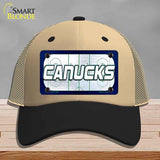 CANUCKS Graphic Novelty License Plate Hat HAT-MLP-14685 Mesh Khaki|Black