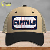 CAPITALS Graphic Novelty License Plate Hat HAT-MLP-14687 Mesh Khaki|Black