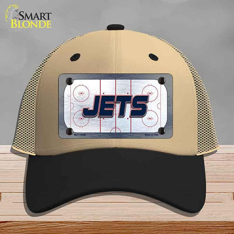 JETS Graphic Novelty License Plate Hat HAT-MLP-14688 Mesh Khaki|Black