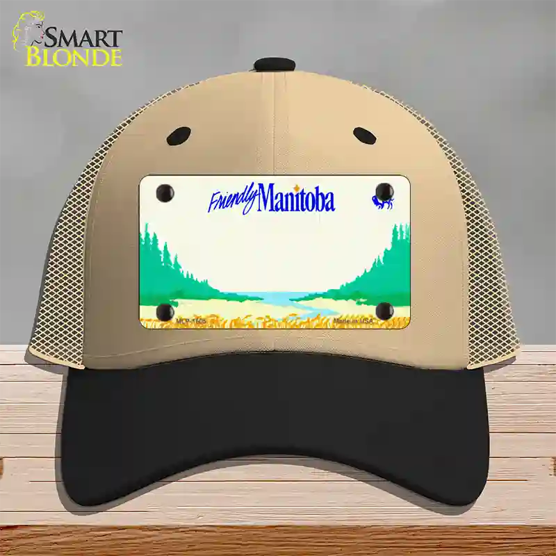 Manitoba Novelty License Plate Hat Mesh / Khaki|Black