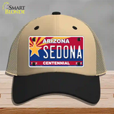 Arizona Centennial Sedona Novelty License Plate Hat Mesh / Khaki|Black