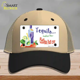 Tequila Makes Her Clothes Fall Off Novelty License Plate Hat Mesh / Khaki|Black