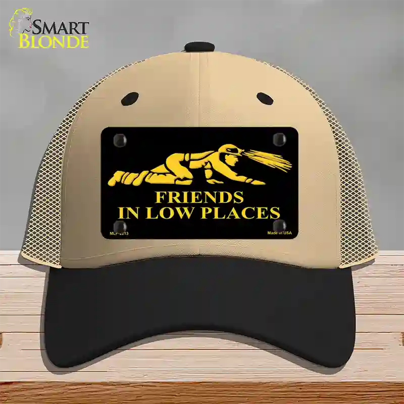 Miners Friends In Low Places Novelty License Plate Hat Mesh / Khaki|Black