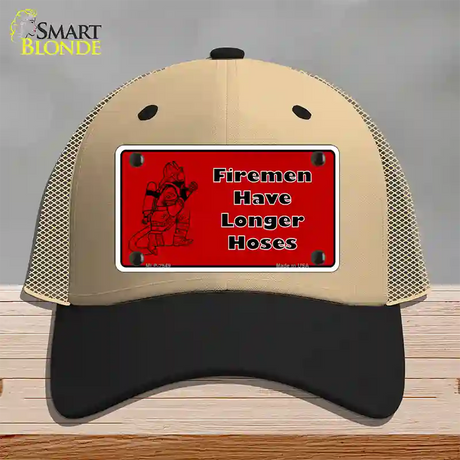 Fireman Have Longer Hoses Novelty License Plate Hat Mesh / Khaki|Black