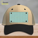 Mint White Chevron Novelty License Plate Hat Mesh / Khaki|Black