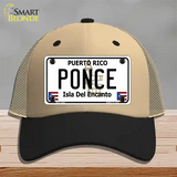 Ponce Puerto Rico Novelty License Plate Hat Mesh / Khaki|Black