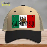 Baja California Sur Mexico Flag Novelty License Plate Hat Mesh / Khaki|Black