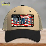 New Hampshire USA Novelty License Plate Hat Mesh / Khaki|Black
