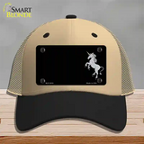 Unicorn Offset Black Novelty License Plate Hat Mesh / Khaki|Black