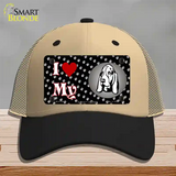 I Love My Basset Hound Novelty License Plate Hat Mesh / Khaki|Black