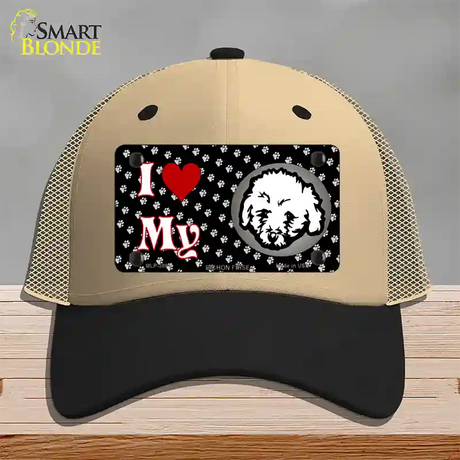 I Love My Bichon Frise Novelty License Plate Hat Mesh / Khaki|Black