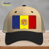 Andorra Flag Novelty License Plate Hat Mesh / Khaki|Black