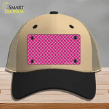 Pink White Quatrefoil Novelty License Plate Hat Mesh / Khaki|Black