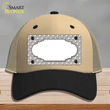 Scallop Grey White Polka Dot Novelty License Plate Hat Mesh / Khaki|Black