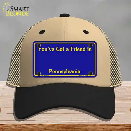 Pennsylvania Blue State Blank Novelty License Plate Hat Mesh / Khaki|Black