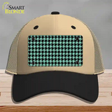 Mint Black Houndstooth Novelty License Plate Hat Mesh / Khaki|Black