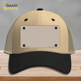 Tan Solid Novelty License Plate Hat Mesh / Khaki|Black