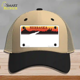 Nebraska Amber State Blank Novelty License Plate Hat Mesh / Khaki|Black