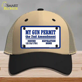 My Gun Permit Novelty License Plate Hat Mesh / Khaki|Black