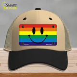 Smiley Face Novelty License Plate Hat Mesh Khaki|Black